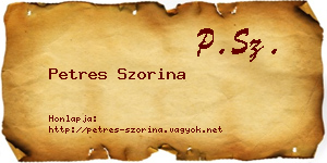 Petres Szorina névjegykártya