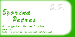 szorina petres business card